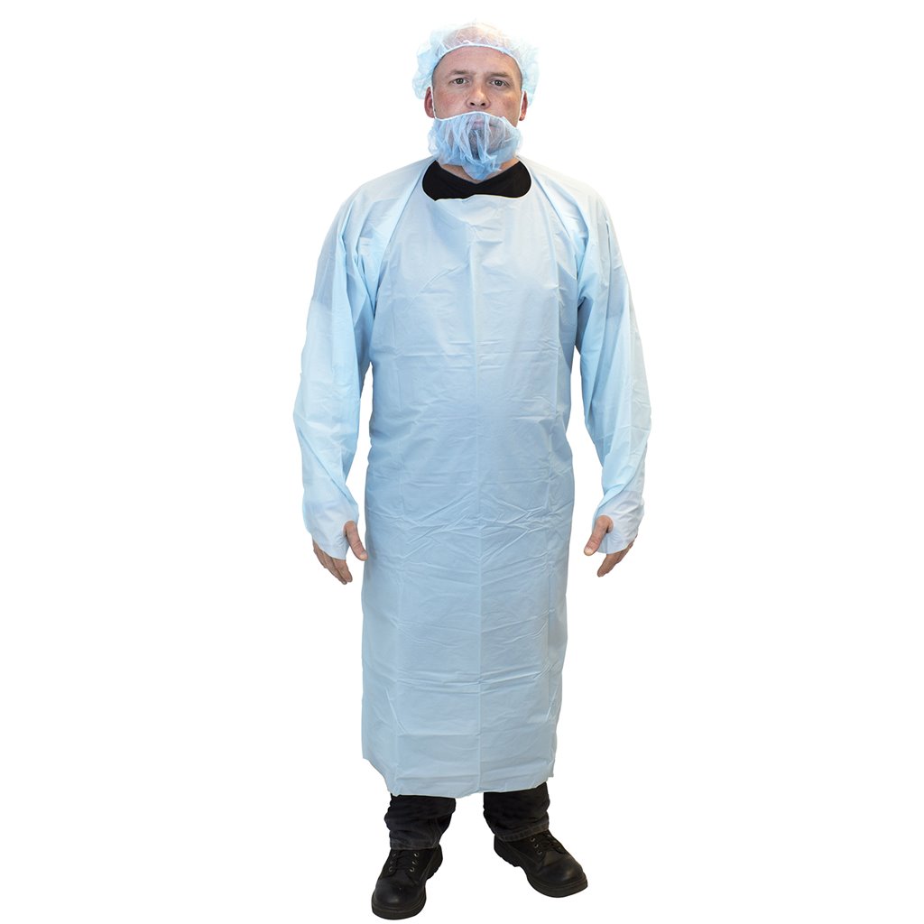CPE Coat Length 5mil Disposable Aprons - Case of 100