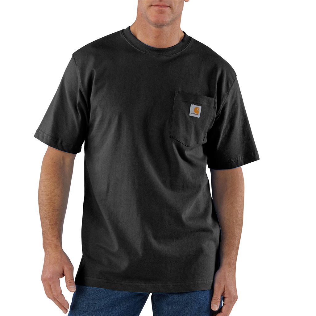 New Carhartt Mens T-shirt K87 Heavyweight Short -Sleeve Pocket T-Shirt ...