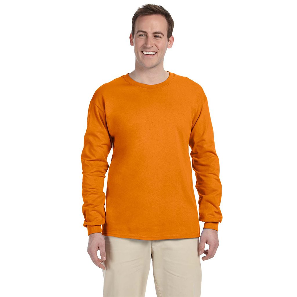 Gildan Ultra Cotton Safety Orange Long Sleeve T-Shirt G2400-SOE-5X