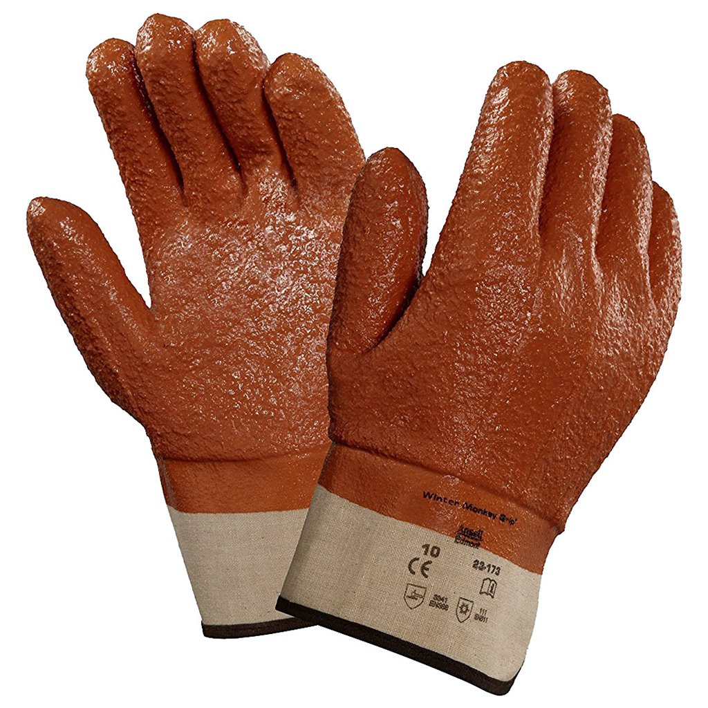 ANSELL 04-412 Chemical Resistant Glove,PVC,12 In,L,PR 