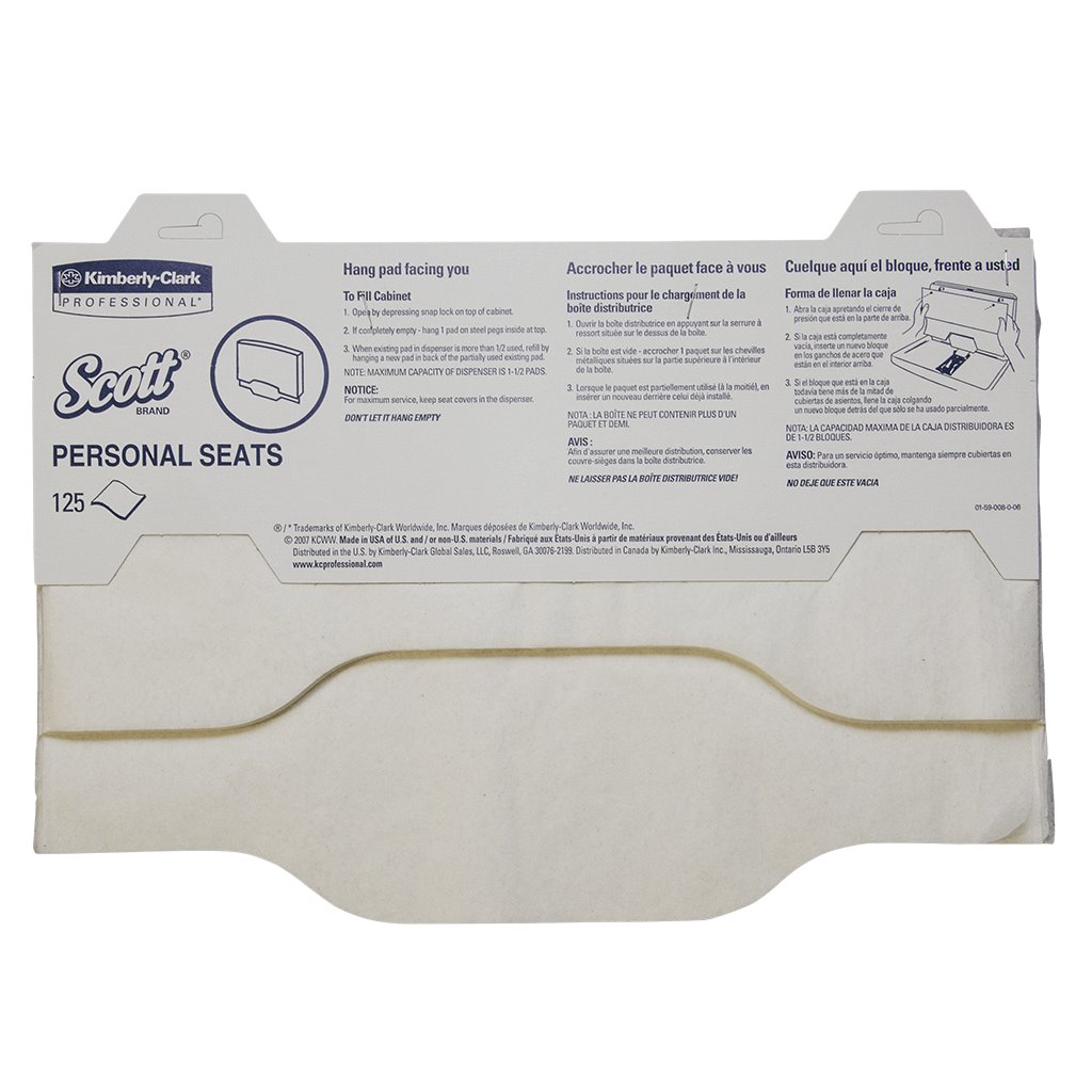 Scott Pro Toilet Seat Cover White 125 Covers / Pack 24 Packs / Case 07410 Disposable 