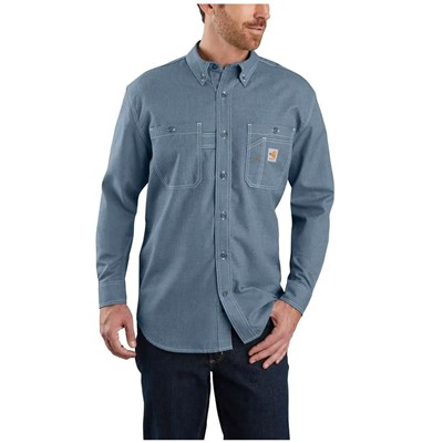 Carhartt FR Force Lightweight Steel Blue Shirt 104138SLB-MD