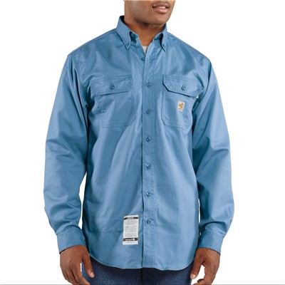 Carhartt FR Classic Medium Blue Twill Shirt FRS160MBL-LG-TALL