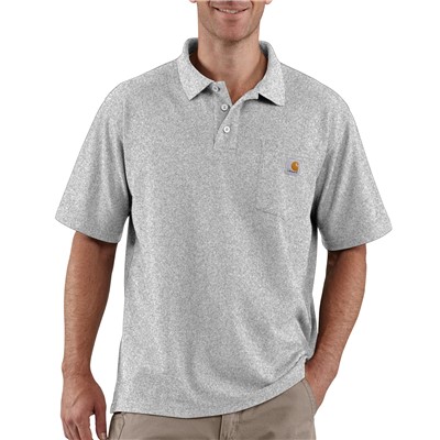 Carhartt Contractor Work Heather Gray Pocket Polo K570HGY-LG