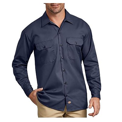 Dickies Long Sleeve Navy Twill Work Shirt 574NV-MD