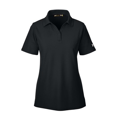 Under Armour Womens Black Performance Polo 1261606-BLK-MD