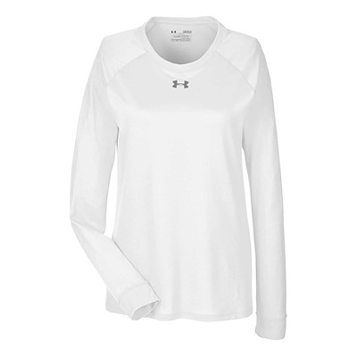 Under Armour Womens White Long-Sleeve Locker T-Shirt 1268483-WHT-LG