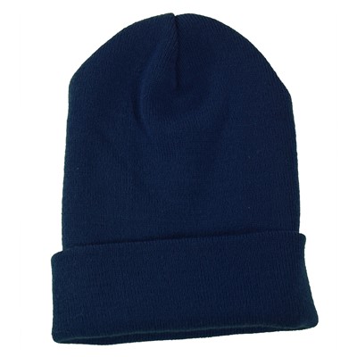Yupoong Cuffed Knit Blue Beanie 1501-NVY