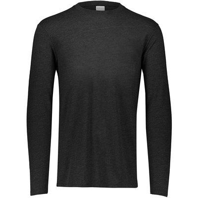 Augusta Tri-Blend Black Heather Long Sleeve T-Shirt 3075BLH-3X