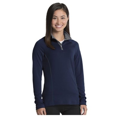 Charles River Navy Grey Quarter Zip Pullover for Women 5666-NVY-GRY-MD