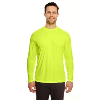 UltraClub Cool and Dry Bright Yellow Long Sleeve T-Shirt 8422-BYW-XL