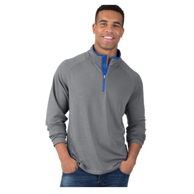 Charles River Grey Royal Blue Quarter Zip Pullover 9566-GRY-RBL-MD