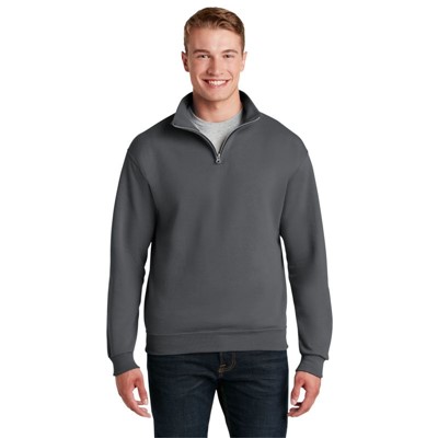 Jerzees NuBlend Grey Quarter-Zip Pullover for Men 995M-CHL-SM