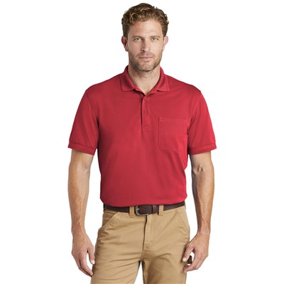 - CornerStone Industrial Snag Proof Pique Pocket Polo  RED