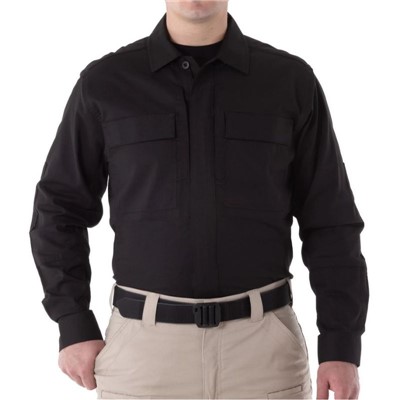 First Tactical Long Sleeve Black Tactical Shirt FT111008-BLK-TALL-3X