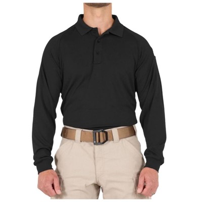 First Tactical Long Sleeve Black Tactical Polo FT111503-BLK-TALL-3X