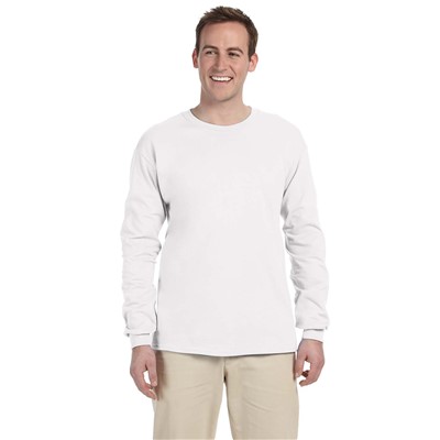 Gildan Ultra Cotton White Long Sleeve T-Shirt G2400-WHT-LG