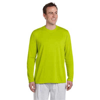 Gildan Performance Safety Green Long Sleeve T-Shirt G424-SGN-SM
