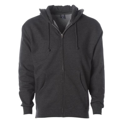 Independent Trading Charcoal Heather Zip Up Hoodie IND4000Z-CHH-MD