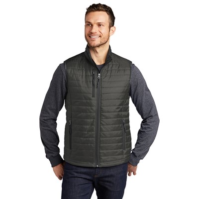 Port Authority Packable Sterling Gray Graphite Puffy Vest J851-GRY-GPH-LG