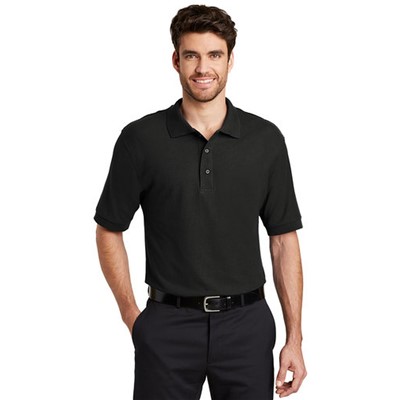 Port Authority Silk Touch Black Polo K500-BLK-LG