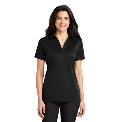 Port Authority Black Ladies Silk Touch Polo L540-BLK-MD