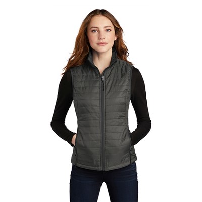 - Port Authority Ladies Packable Puffy Vest GRY GPH