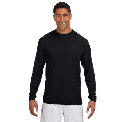 A4 Moisture Wicking Black Long Sleeve T-Shirt N3165-BLK-LG