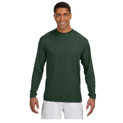 A4 N3165-FOR-2X Moisture Wicking Green Long Sleeve T-Shirt