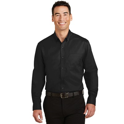 Port Authority SuperPro Black Twill Shirt S663-BLK-MD