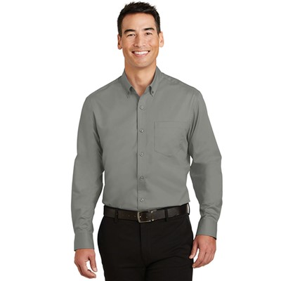 Port Authority SuperPro Gray Twill Shirt S663-MGR-XL