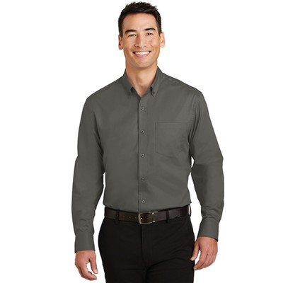 Port Authority SuperPro Sterling Gray Twill Shirt S663-SGR-LG