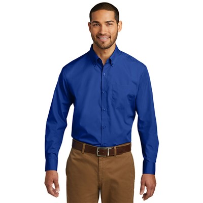 Port Authority Long Sleeve Royal Blue Poplin Shirt W100-RBL-MD