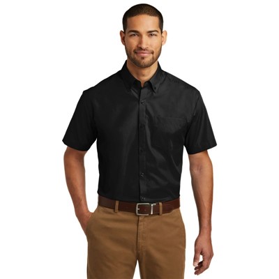 - Port Authority W101 Poplin Short Sleeve Shirt BLK