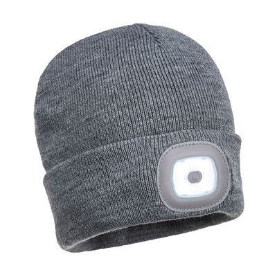 Portwest Gray Rechargeable LED Beanie B029- GRY