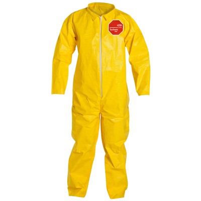 DuPont Tychem 2000 XL Yellow Disposable Coveralls 1412QC-XL