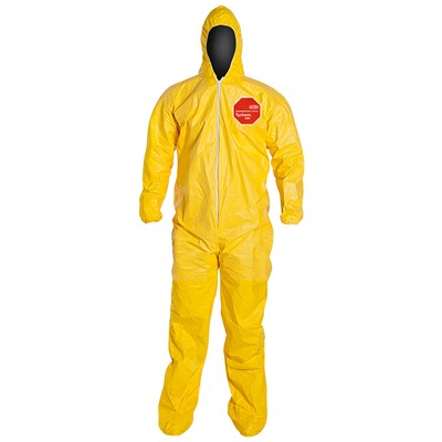 Case of 12 DuPont Tychem 2000 Yellow Disposable Coveralls 1414-LG