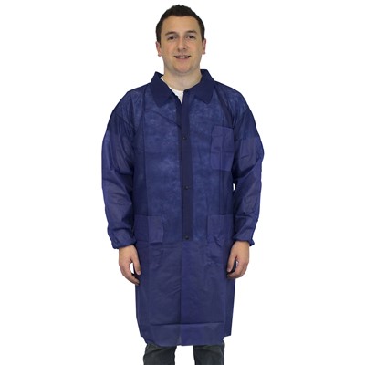 - Safety Zone Polypropylene Lab Coats BLU
