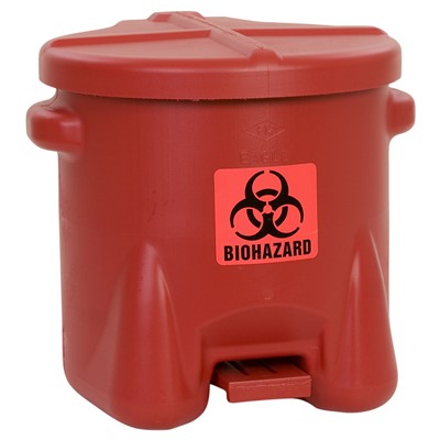 - Eagle BioHazardous Waste Polyethylene Can RED