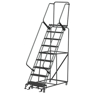 Rolling Ladder 9 Step w/Handrails - GAR-FS093214-X