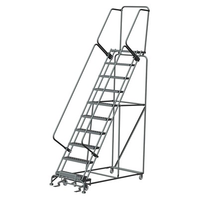 Rolling Ladder 10 Step w/Handrails - GAR-FS103214-P