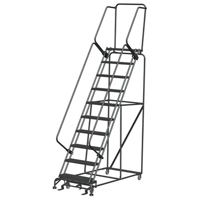 Rolling Ladder 10 Step w/Handrails - GAR-FS103214-X