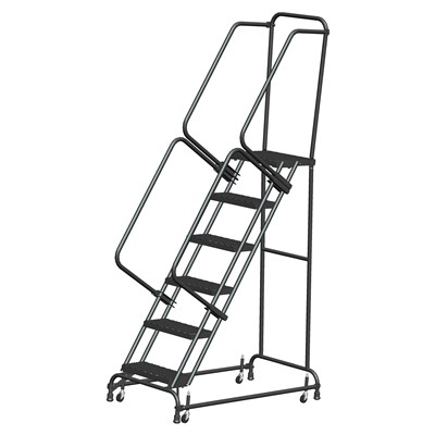 Rolling Ladder 6 Step w/Handrails - GAR-FSH618-X