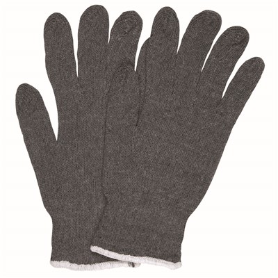 Reversible Gray String Knit Large Work Gloves