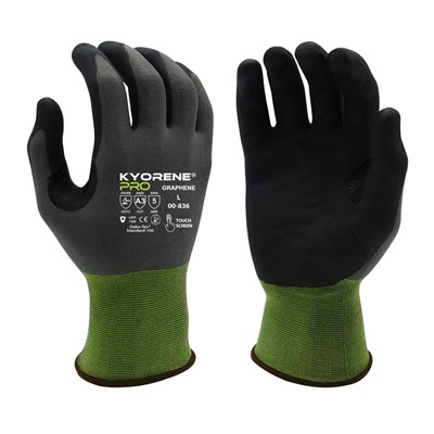 - Armor Guys Kyorene 00 836 Black HCT NanoFoam Nitrile Coated Cut Resistant Gloves