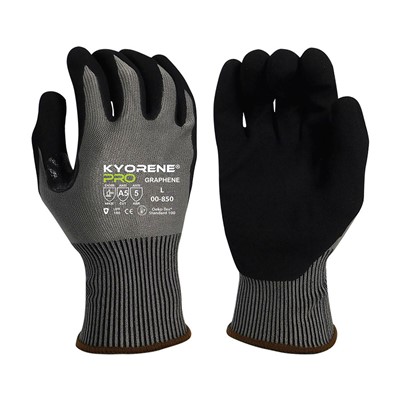 - Armor Guys Kyorene 00 850 Black HCT MicroFoam Nitrile Coated Cut Resistant Gloves