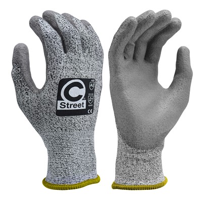 C Street 652-MD Polyurethane Coated 13 Gauge A2 Cut Resistant Gloves
