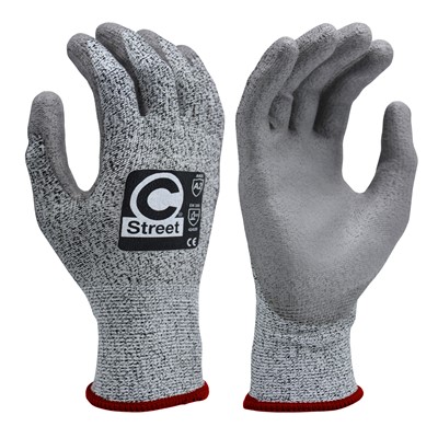 C Street 652-SM Polyurethane Coated 13 Gauge A2 Cut Resistant Gloves