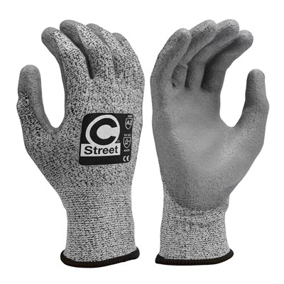 C Street 652-XL Polyurethane Coated 13 Gauge A2 Cut Resistant Gloves