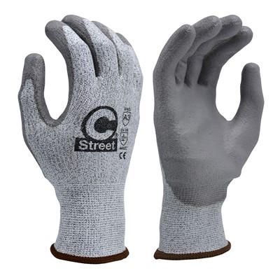 C Street 653-LG PU Coated A3 Cut Resistant Gloves